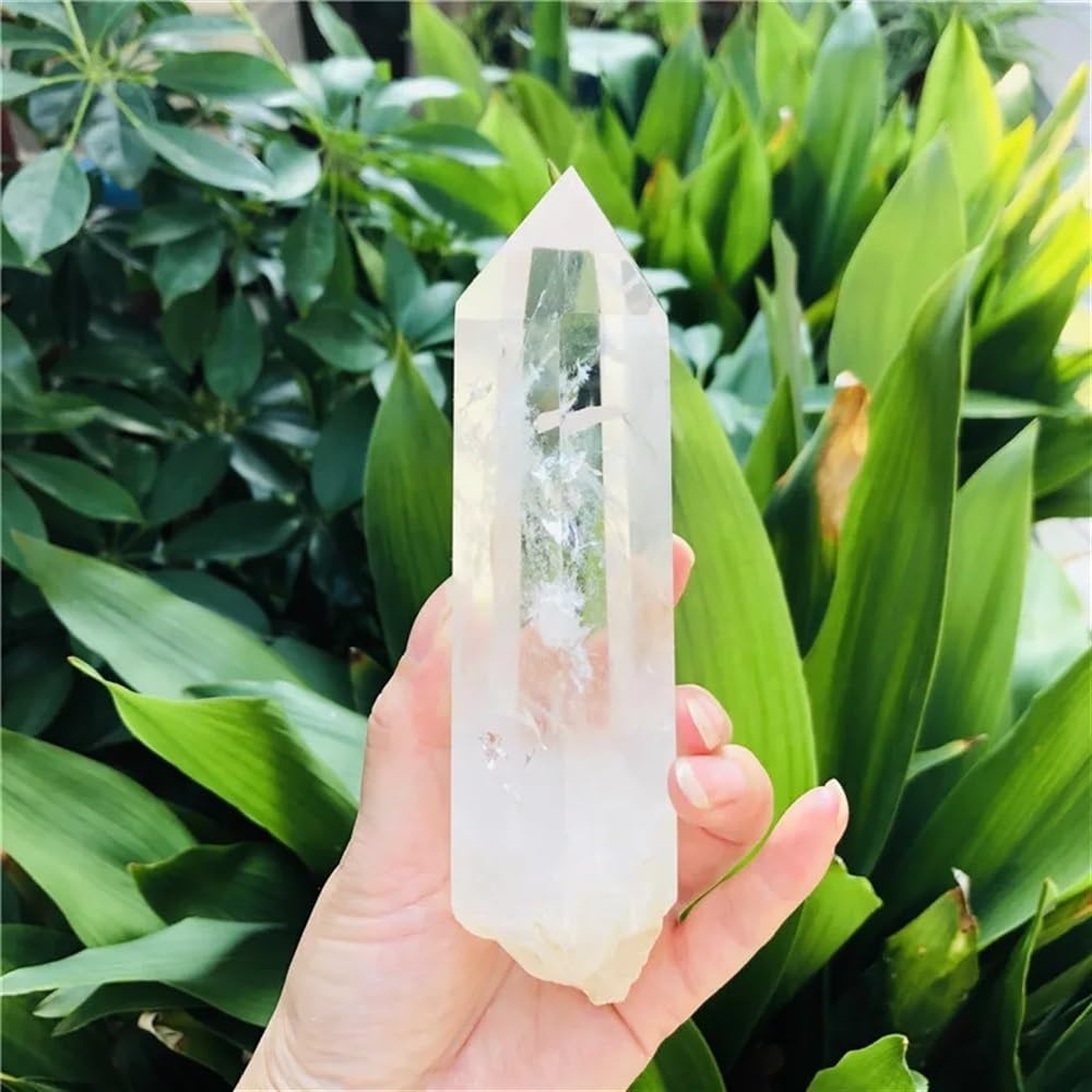 LLBOGRGGN Beautiful Clear Lemurian Seed Quartz Point Cluster Crystal