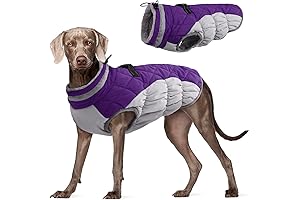 FUAMEY Cozy Dog Coat, Warm Dog Vest with Built-in Harness