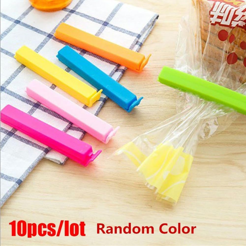 10 Pcs Plastic Sealer Clamp Tool Bag Clips, Sealing Clips Fresh-Keeping Clamp Bag Clips Kitchen Tool, Mixed Color (7cm)