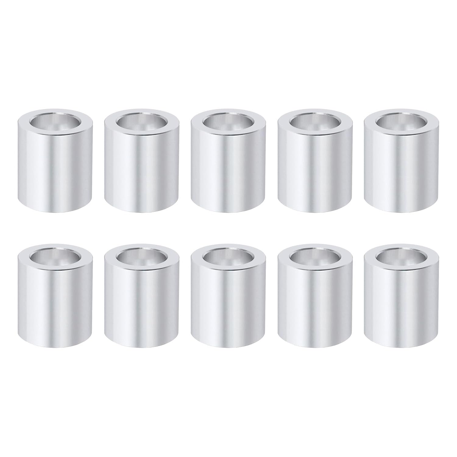 Aluminum Spacers 5/16" Bore x 1/2" OD x 1" Length Unthreaded Standoff Bushing Plain Finish Round Metal Spacer, Fits Screws Bolts Rods 5/16" or M8, Oxidized Finished 10 Pack