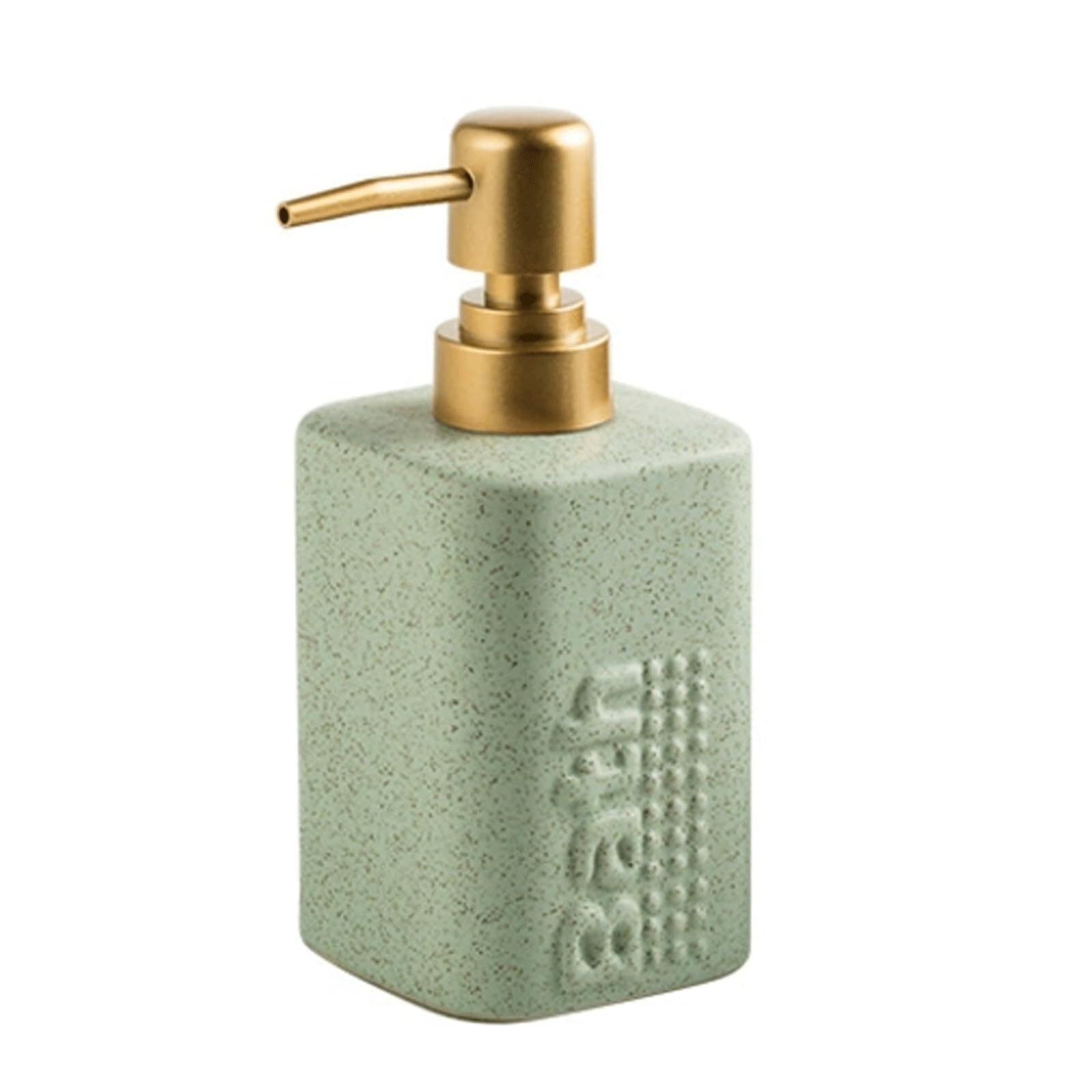 Empty Barthroom and Dish Refillable Soap Dispenser Kitchen Dish Ceramic Countertop Dispensing Bottle Decor for Counter(Green)
