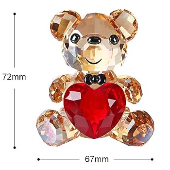 クリスタルクマの置物 青いハート付き Amazon.co.jp: K9クリスタル 熊 クマ ミニ 置物 可愛い 癒し