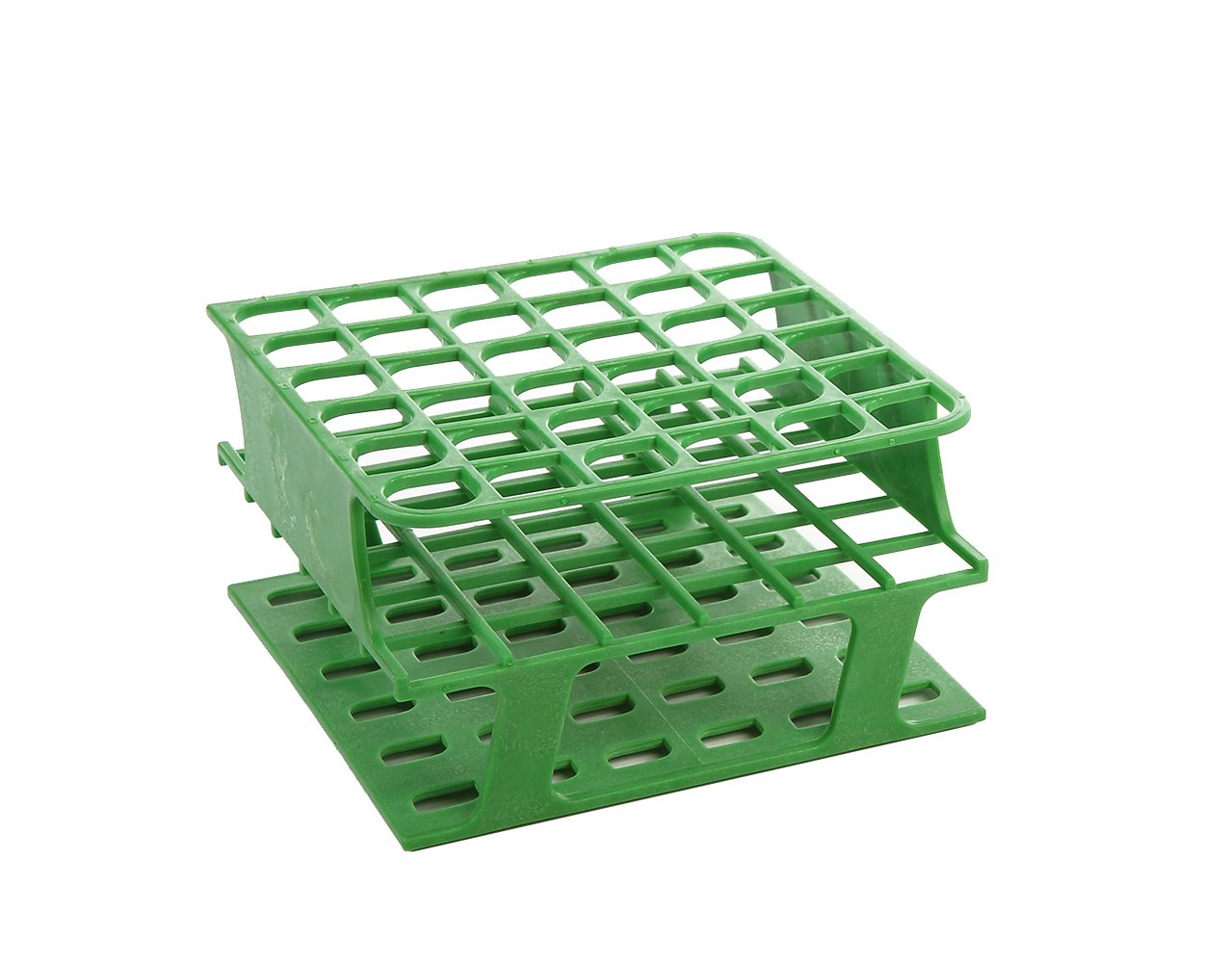 Heathrow Scientific HS27502C OneRack Tube Rack, Half Size, Polyoxymethylene (POM), 16 mm, 36 Wells, Green (Pack of 8)