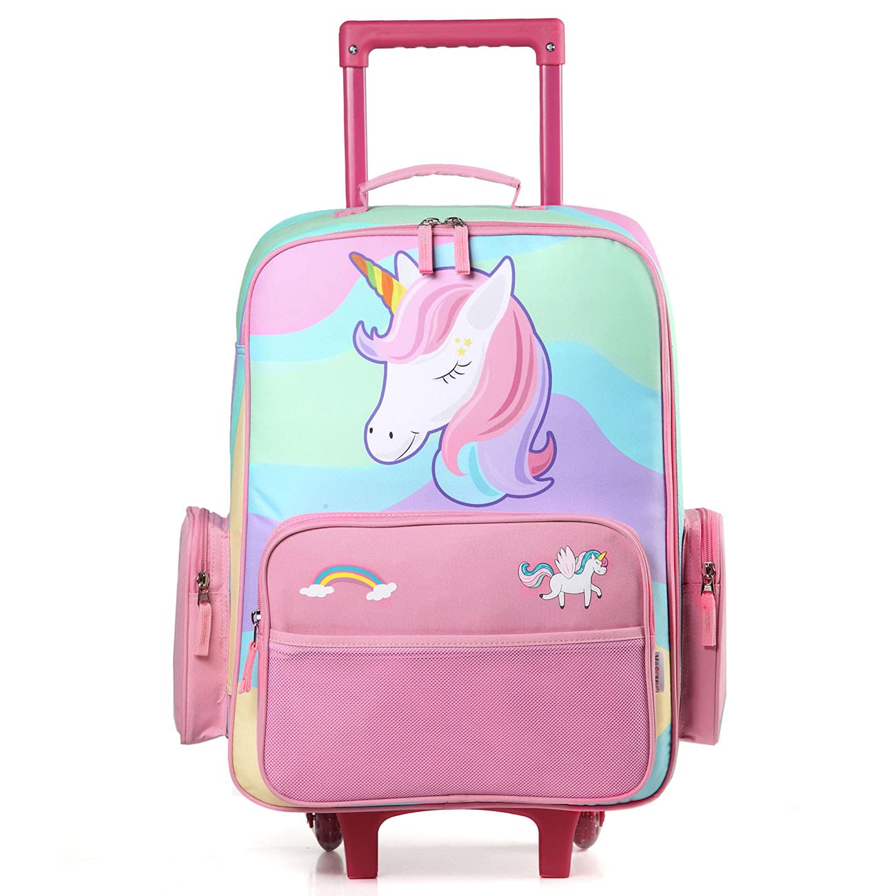 Maleta Infantil Niños Niña, VASCHY Equipaje de Viaje de Mano con 2 Ruedas para Niños Maleta Cabina Trolley Grande para Escolar Viaje, 52x35x17CM, 31 litros