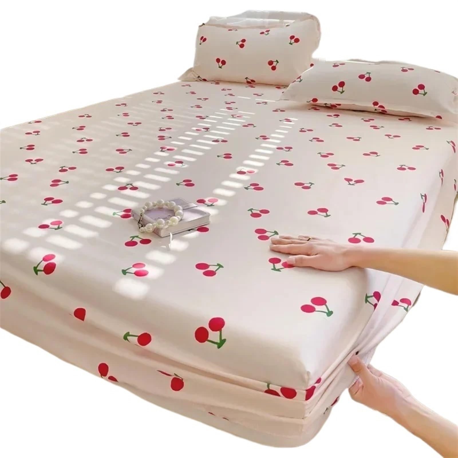 Drap housse 180x200x25cm pour grand lit avec élastique intégral