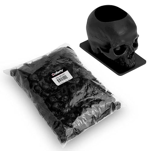 Miniatura 1 de Saferly Tapas de tinta de tatuaje de calavera para tatuaje, soporte desechable para pigmentos con base, suministros de tatuaje permanentes de