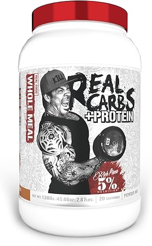 5% Nutrition Rich Piana Real Carbs + Proteína Polvo de proteína Clean Mass Gainer Combustible de carbohidratos de alimentos reales para comida de