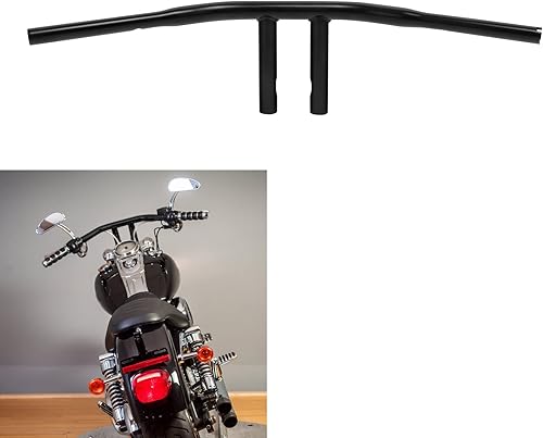 Miniatura 6 de TCT-MOTORPARTS Negro 8 "Rise 1 14 '' Fat T-Bar Manillar Ajuste Para Harley Dyna Wide Glide Fat Bob