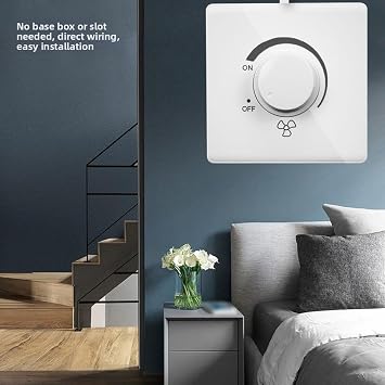 Stepless Ceiling Fan Control Switch With Knob, Mounted Design For Smooth Airflow Adjustment, Compatible With Various Electric Fans