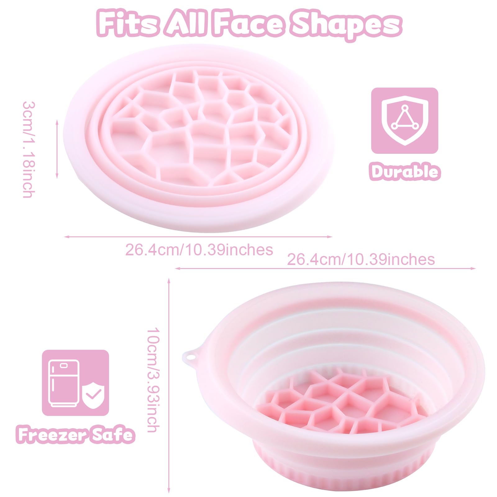 Face Bowl for Ice with Built-In Icetray, Foldable Silicone Ice Facial Bath Washbasin 4