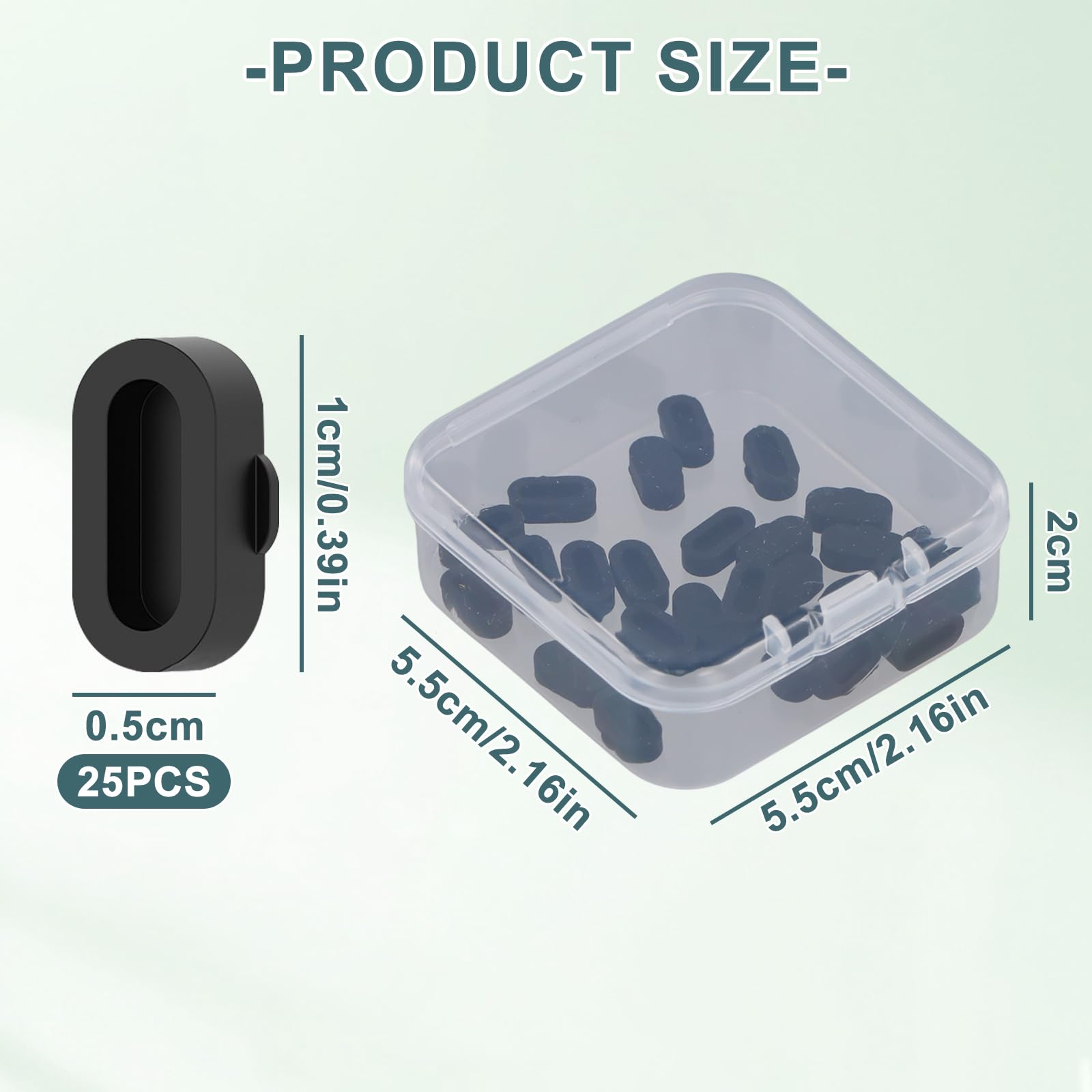 25 Tappi di Protezione Antipolvere, con Una Scatola Trasparente, Protezione per Porta Caricabatterie in Silicone, Compatibile con Garmin Venu 3/3S/Forerunner 265/955/Fenix 7 - Nero