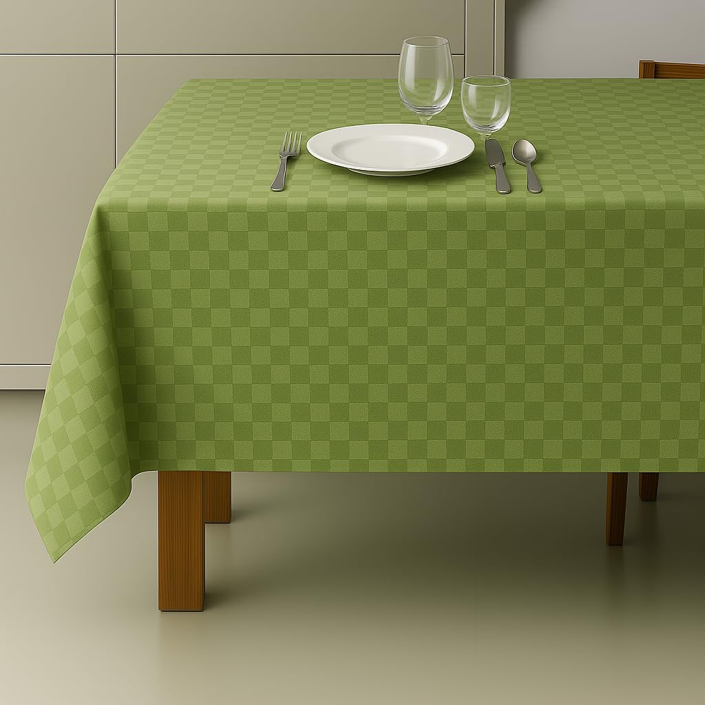 Tovaglia Ovale Antimacchia Con Bordo Elastico – Stampe Astratte Verdi, 132x229 Cm – Lavabile, Anti Schizzi Per Interni/Esterni + Sottobicchiere
