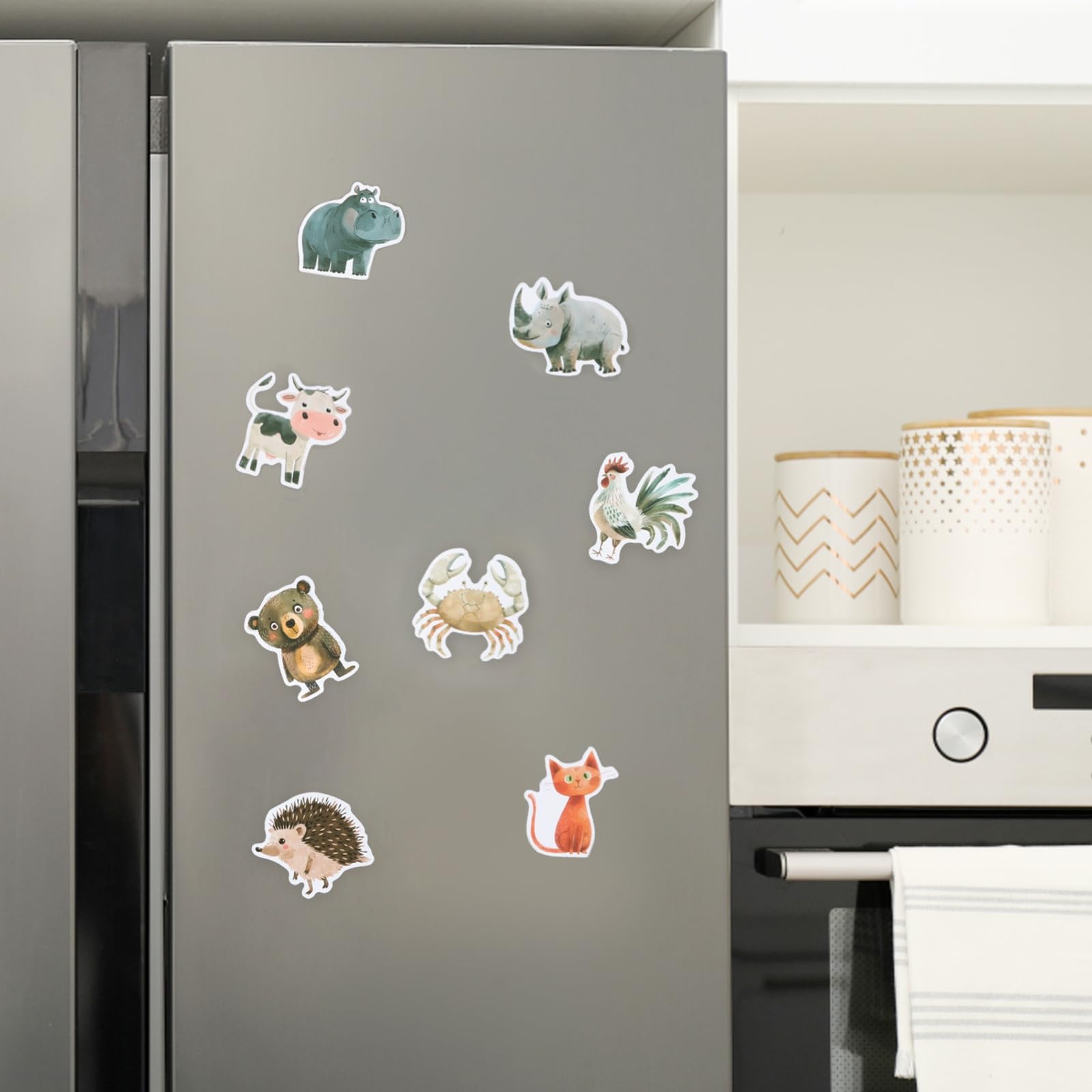 VelvetGlow 50 stuks Regenboog Galaxie Dieren Stickerset voor