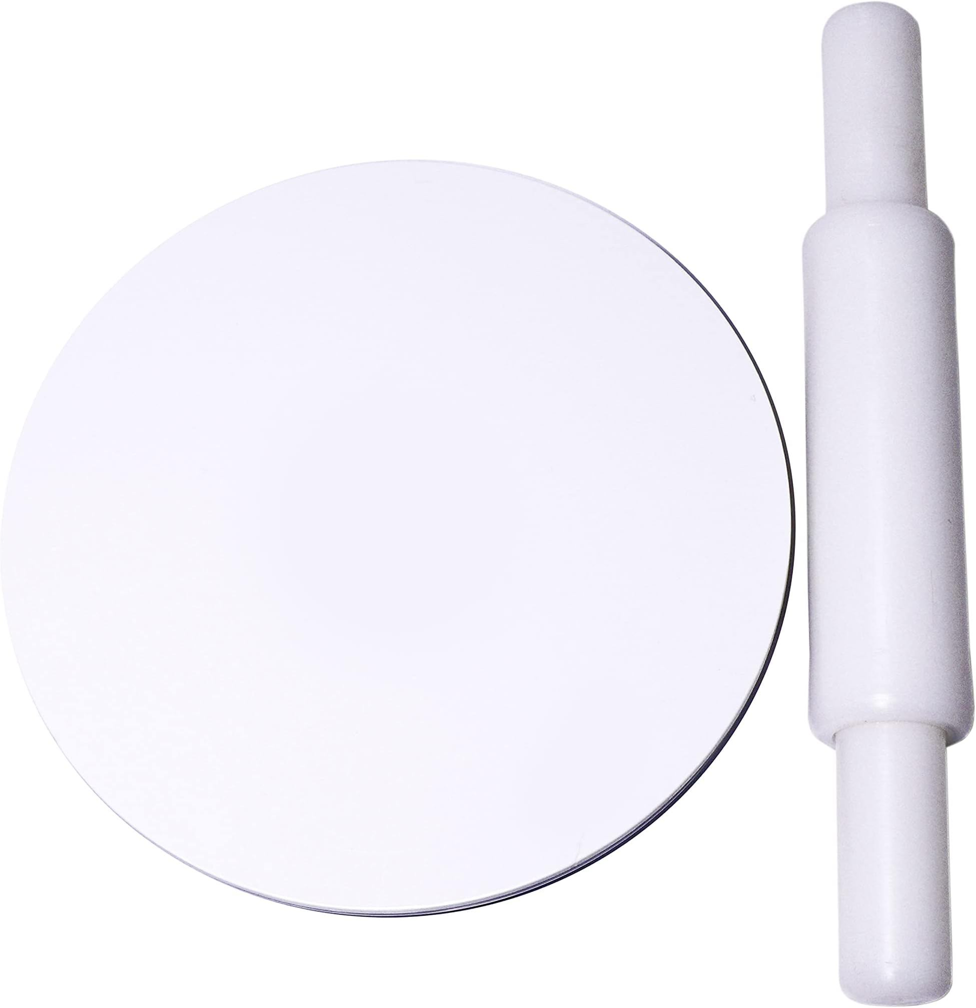 Navjai Chakla Belan Acrylic Transparent and Marble Rolling Pin and Chakla and Belan for Kitchen,Chaka Belan for Rotti Making Rolling Pin and Board Kitchen Accessories (CHAKLA BELAN White)