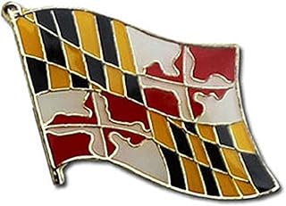 AES State of Maryland MD Flag Bike Motorcycle Hat Cap Lapel Pin