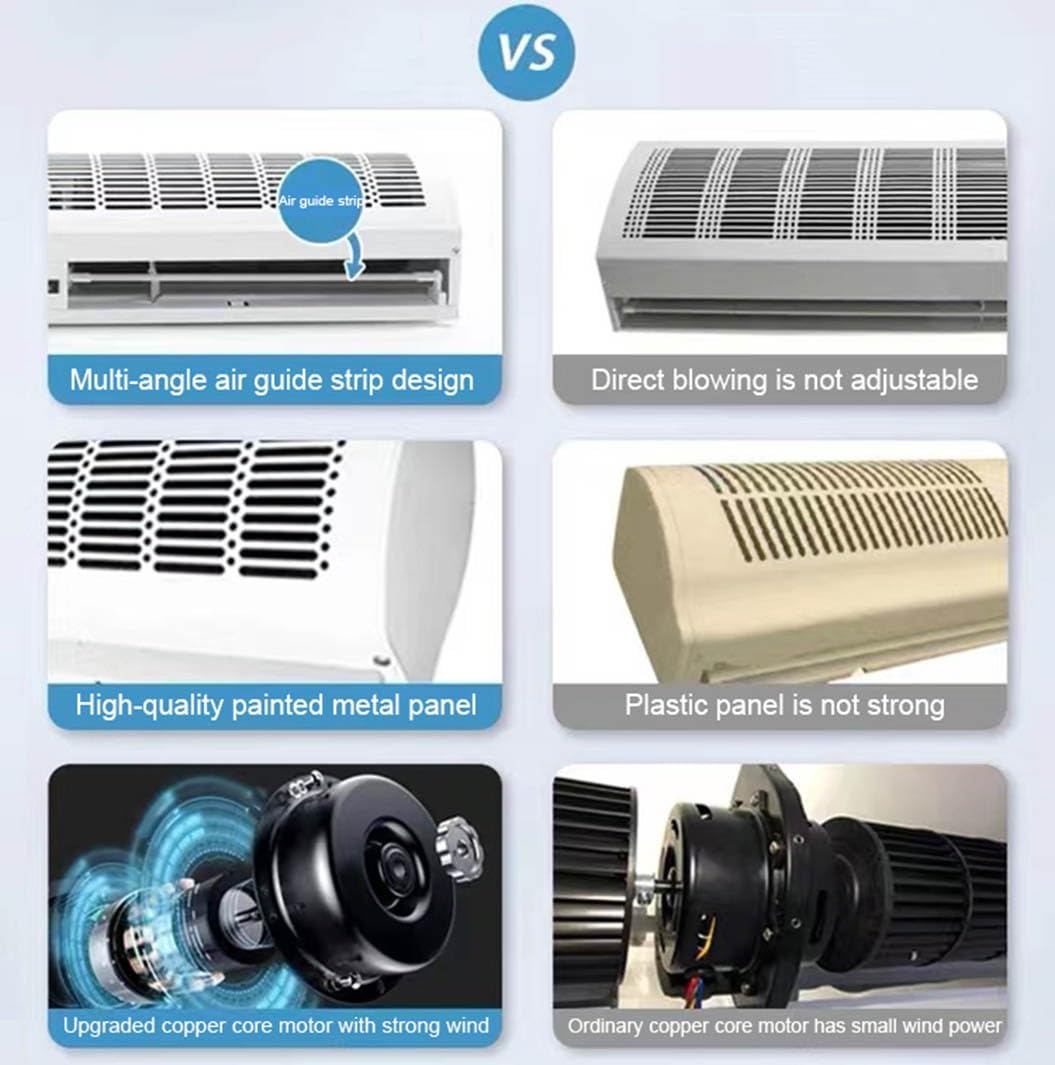 Amazon.co.jp: ドア越しエアカーテン 2種類の風速 金属製 壁掛け式エア