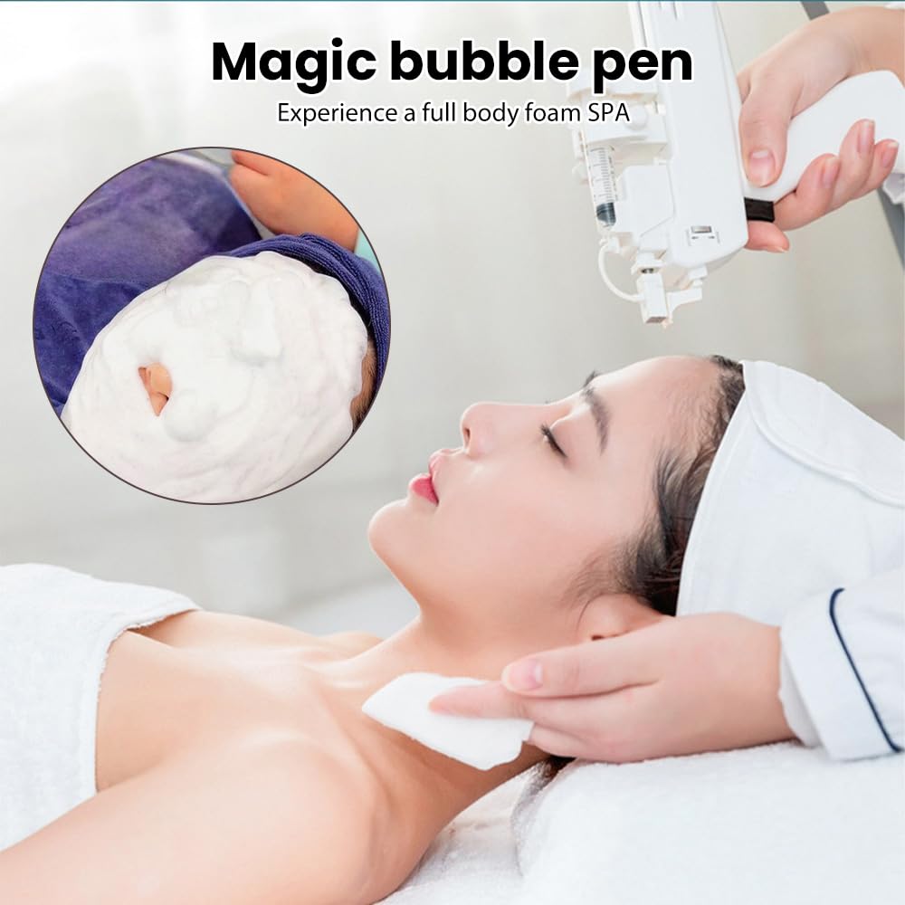 Máquina de belleza facial con oxígeno de hidrógeno 6 en 1, multifunción, dispositivo de cuidado facial facial con indicador LED, reducción de arrugas e hidratación, tratamiento de spa en casa (blanco)