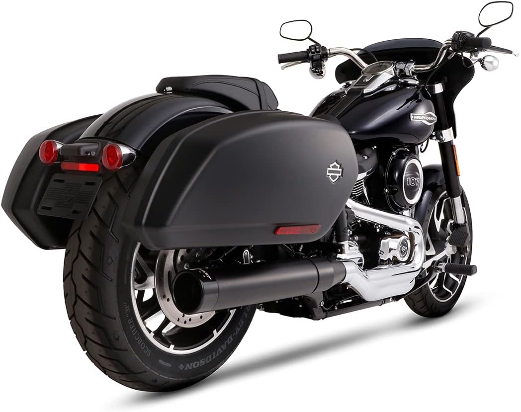 Rinehart 500-1231 Black Slip-On Muffler with Black End Cap for 2018-Newer Softail Sport Glide