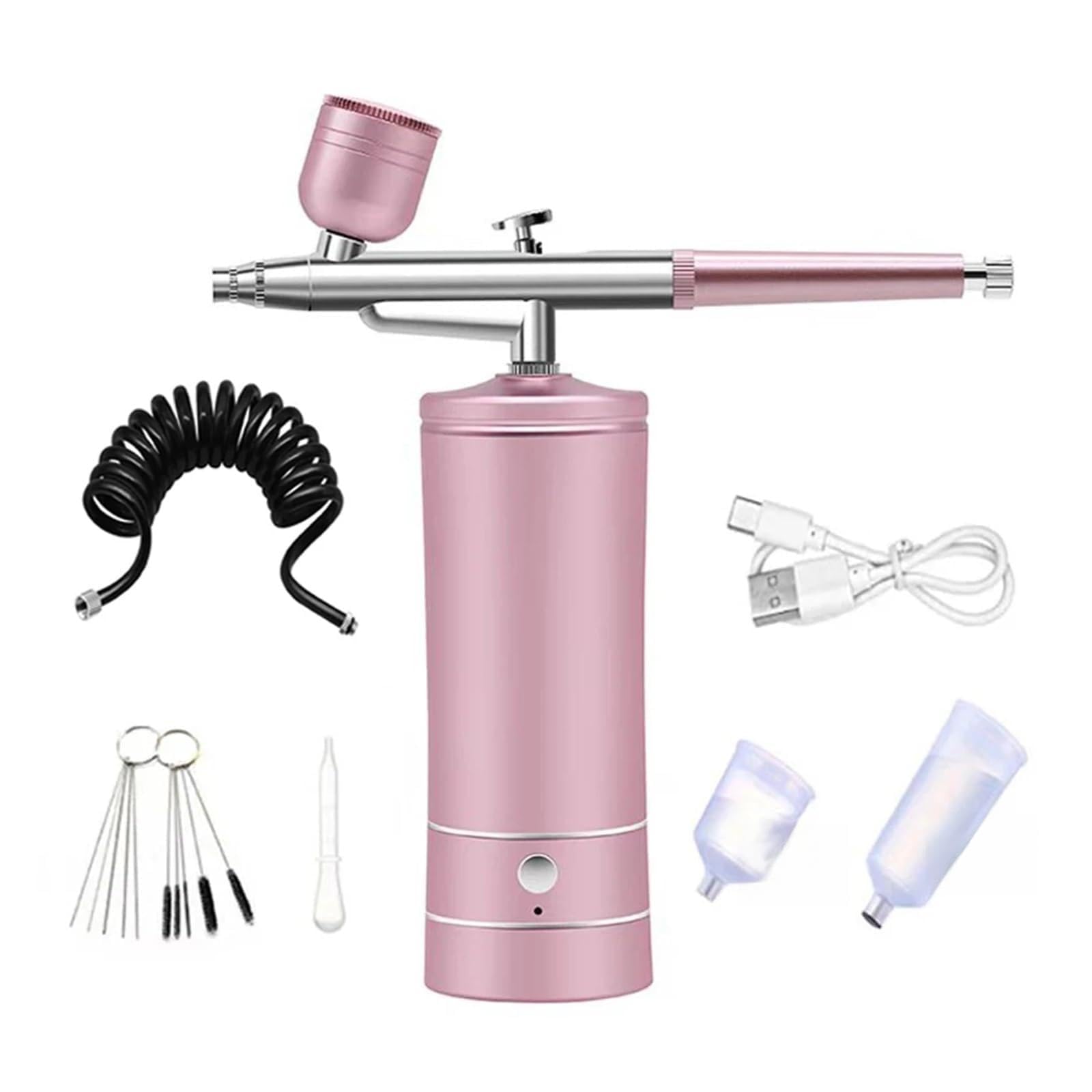 Ręczny pistolet natryskowy Nano Hydration, atomizer tlenowy wysokociśnieniowy do esencji twarzy,Wysoka wydajność(Pink)