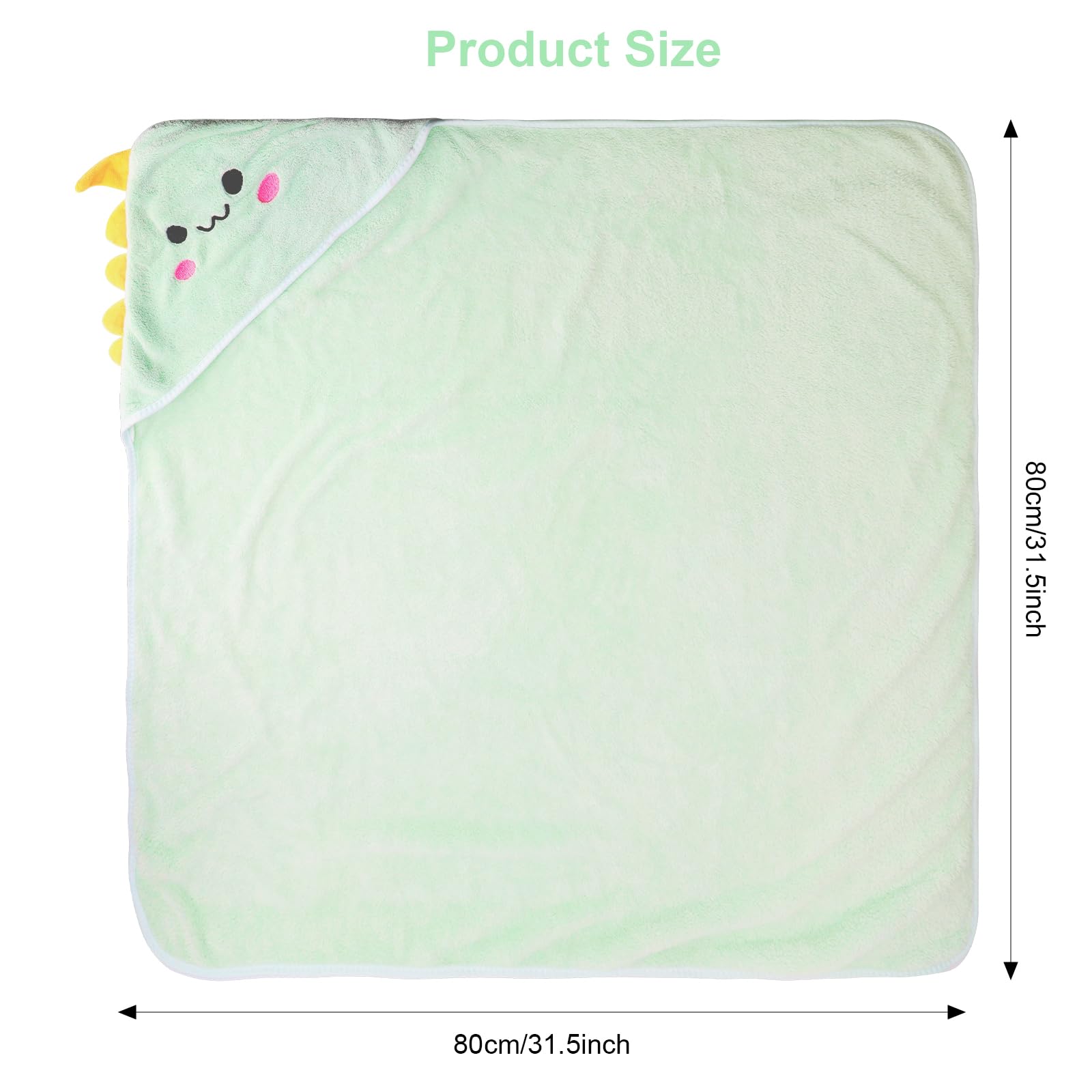 Cape de Bain Bébé à Capuche Sortie de Bain Bébé Super Absorbante 80 x 80cm Peluche De Corail De Haute Qualité Serviettes de Bain pour bébé 0-3 Ans