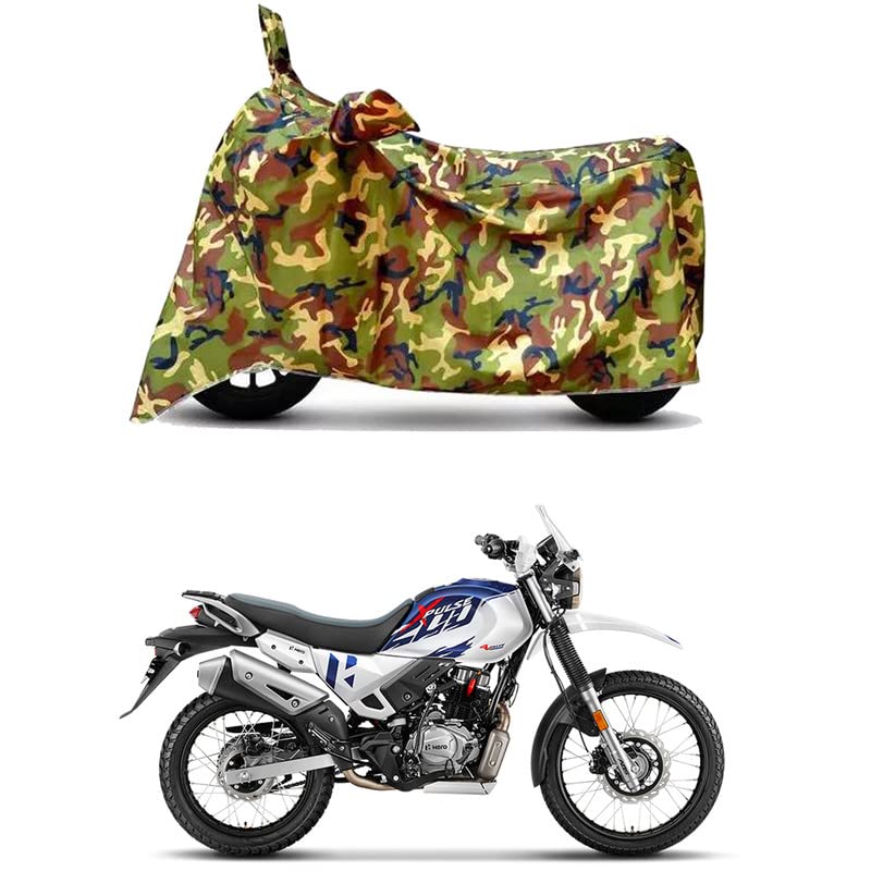 Image of Waterproof 100% PVC Coated Bike Scooty Two Wheeler Body Cover Compatible for Hero Xpulse 200 4V /UV-Rays /Heat Protection /Birds Dropping /Scratchproof /Dust Proof /All Varient[6X6 Jungle Print]
