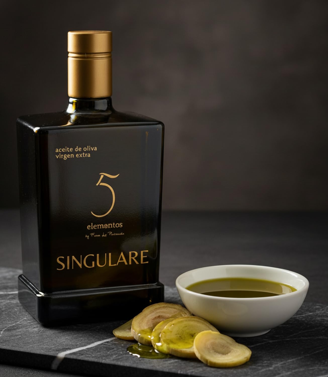 5 elementów Singulare - Premium Olej z oliwek z pierwszego tłoczenia 500 ml - Olej Pique Nowa Kampania 24/25 - Kolor Zielony i Intensywny Smak