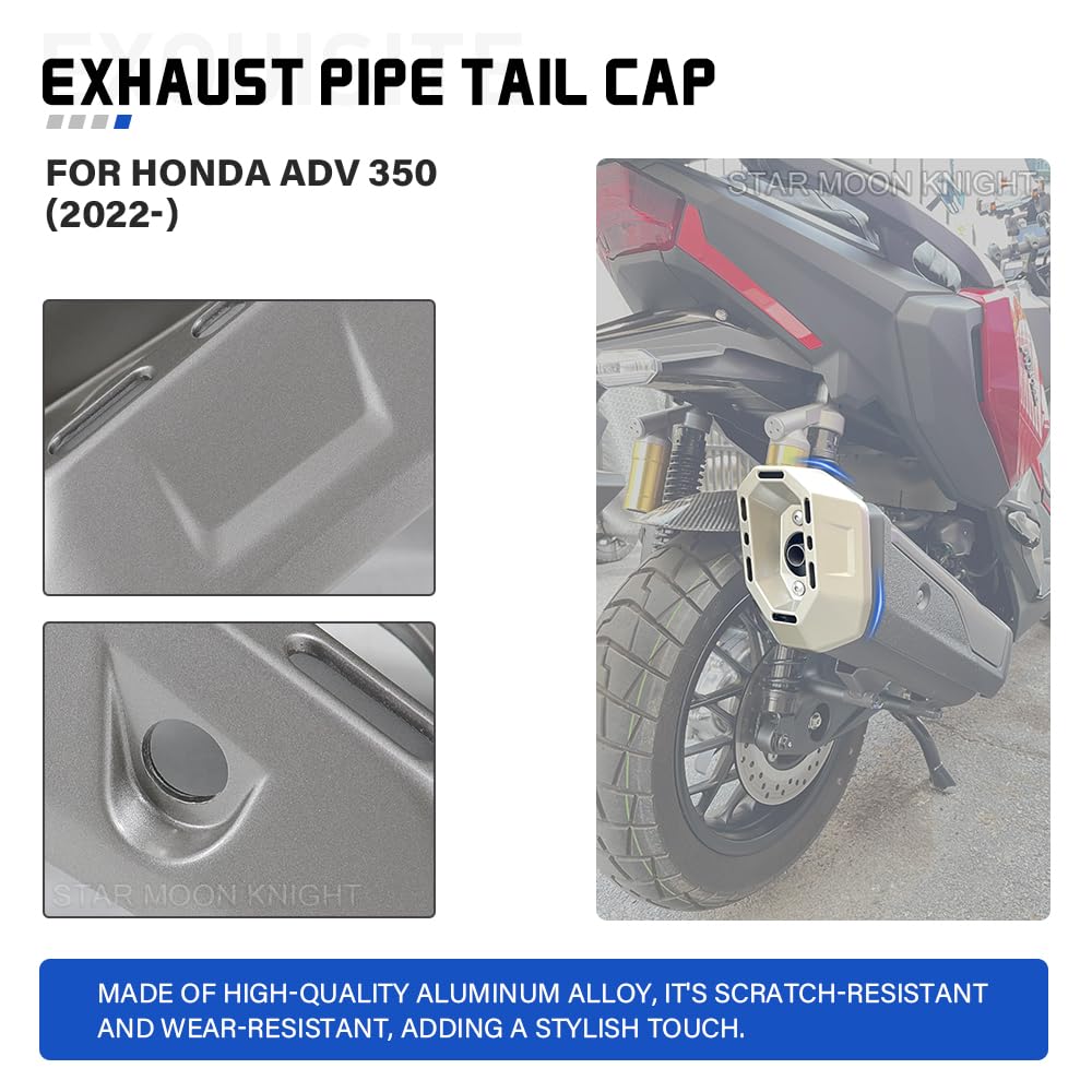 ADV 350 Protezione silenziatore di scarico per Honda ADV350 2022 2023 2024 2025+ Accessori per tappo terminale in lega di alluminio