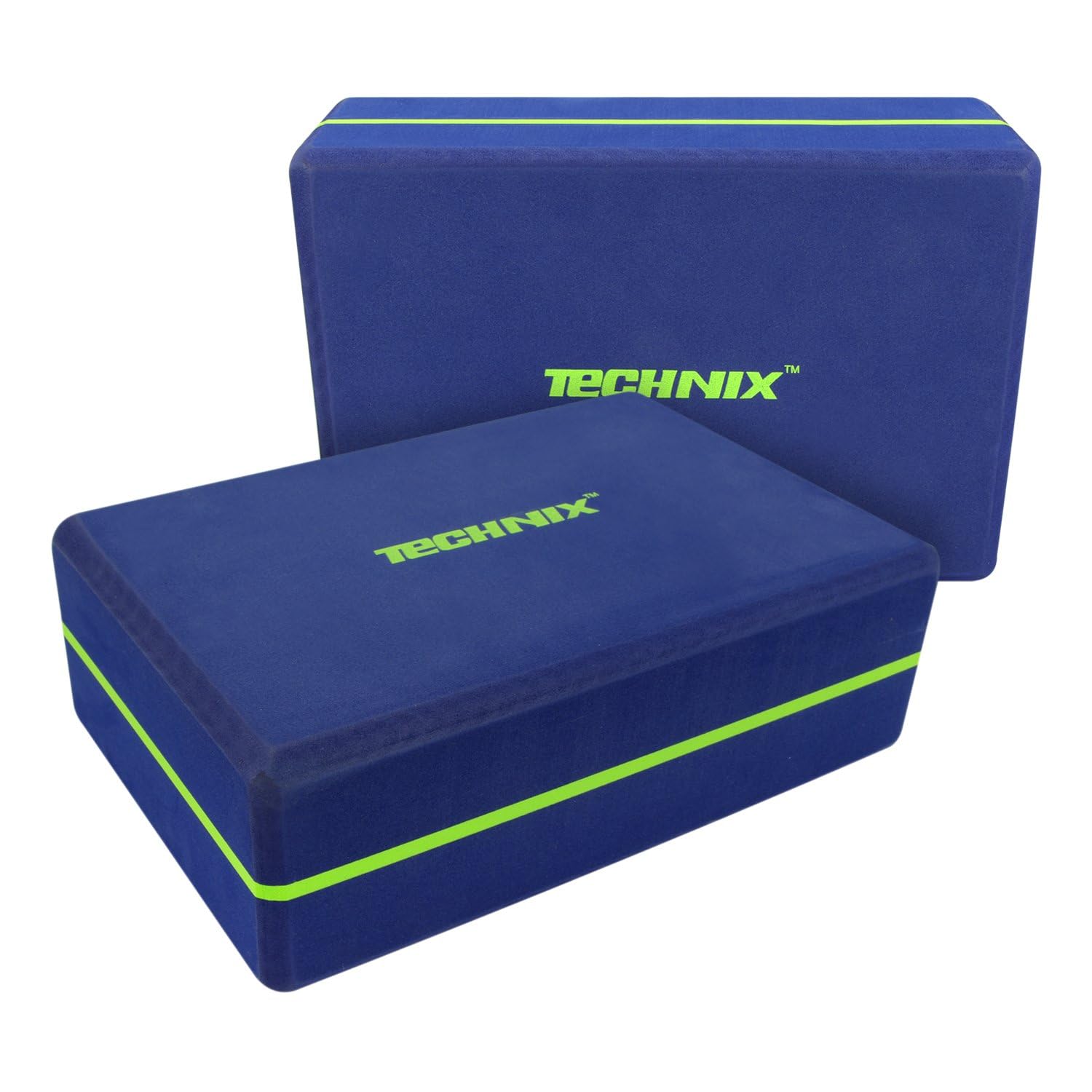 Technix Yoga Blocks Set of 2 | yoga block for women | yoga block for exercise | Yoga Bricks Pack for Stretching & Balancing | Yoga Accessories for Women & Men.. (Dark Blue & Green - Pack Of 2)-image-5