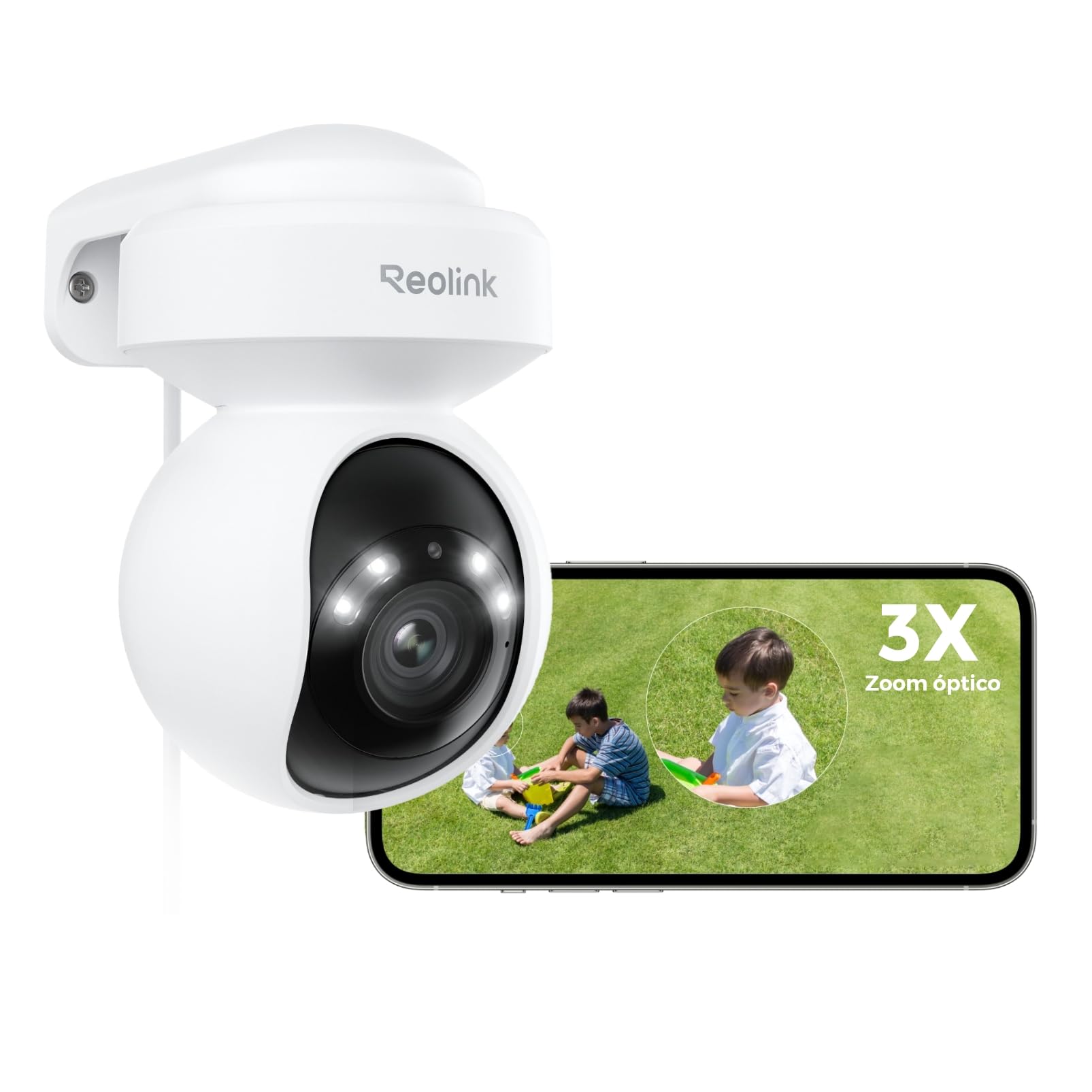 Reolink 4K 8MP PTZ Camara Vigilancia WiFi Exterior con Auto-Tracking, Detección de Humana/Vehículo/Mascota, Cámara de Seguridad Soporte Wi-Fi 6, Audio Bidireccional, Visión Nocturna, E1 Outdoor Pro