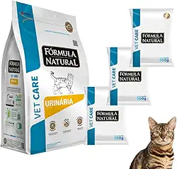 Kit Com 3 Pacotes De Ração Premium Formula Natural Vet Care Para Gatos Adultos Tratamento Urinário 500g Cada