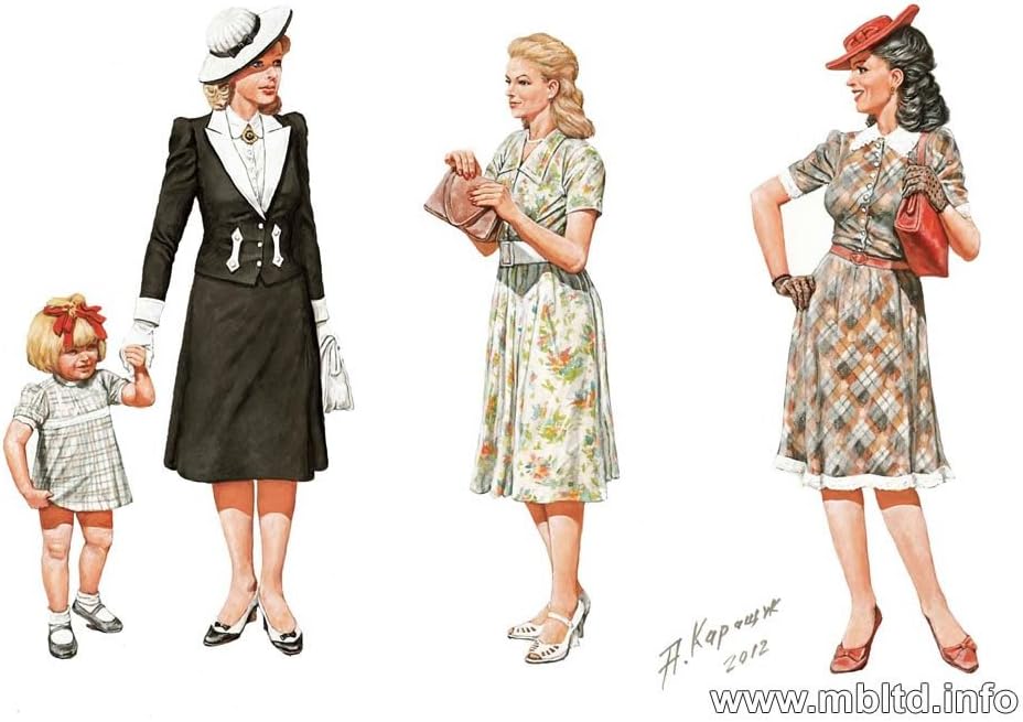 Master Box Models Women of WWII Model Building Kit (4 Figures Set), Scale 1/35
