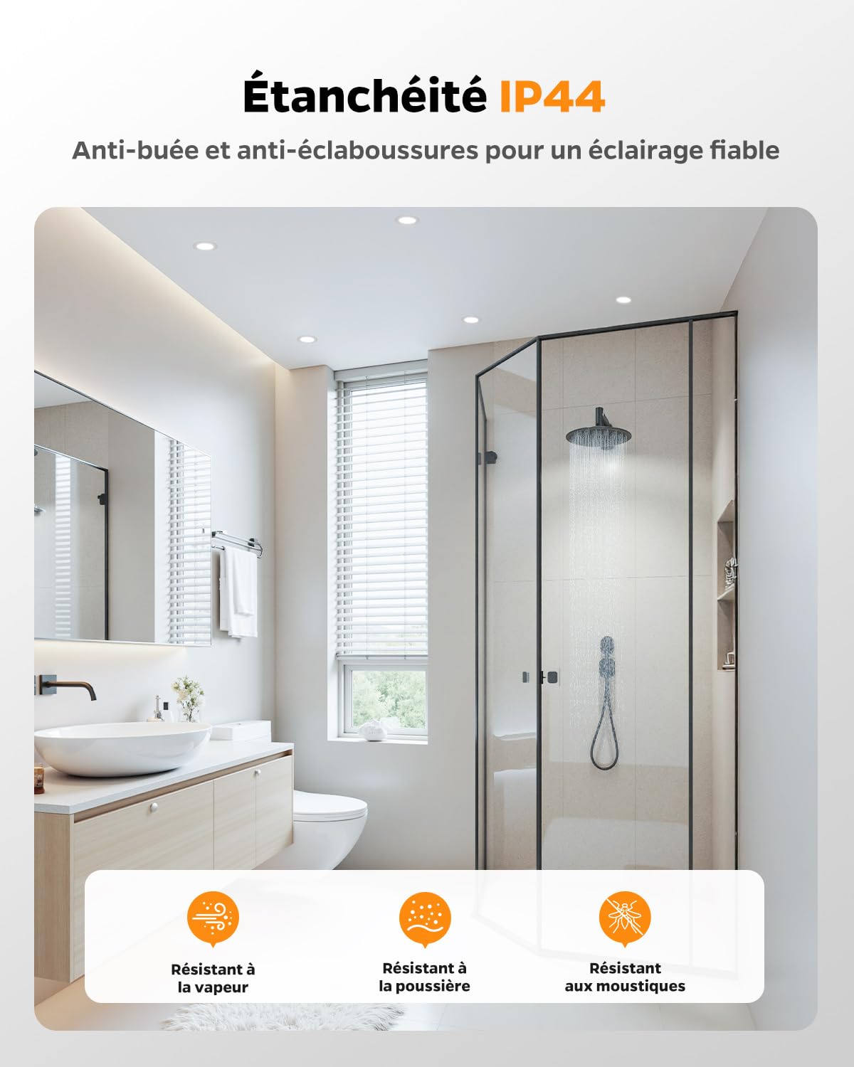 Spot LED Encastrable Salle de Bain, 4W Spot Extra Plat, Lot de 12