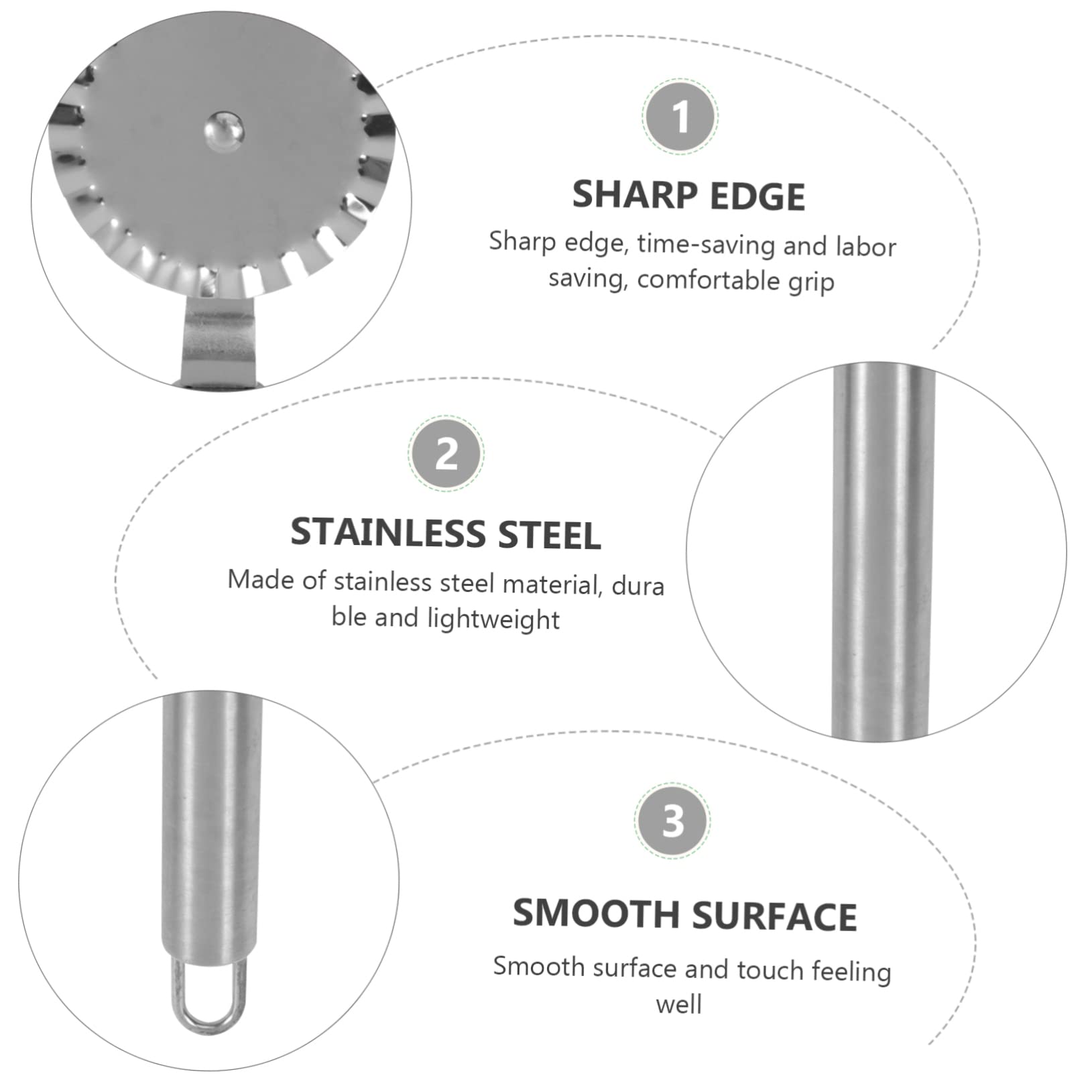 JECOMPRIS Pastry Ravioli Cutter with Stainless Steel Wheels for Effortless Pizza and Crust Slicing Kitchen Tool for Home Baking and Cooking