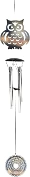 Spoontiques Owl Metal Wind Chime - Outdoor Garden Decor - Decorative Chimes for Yard, Garden, Backyard and Patio Decoration