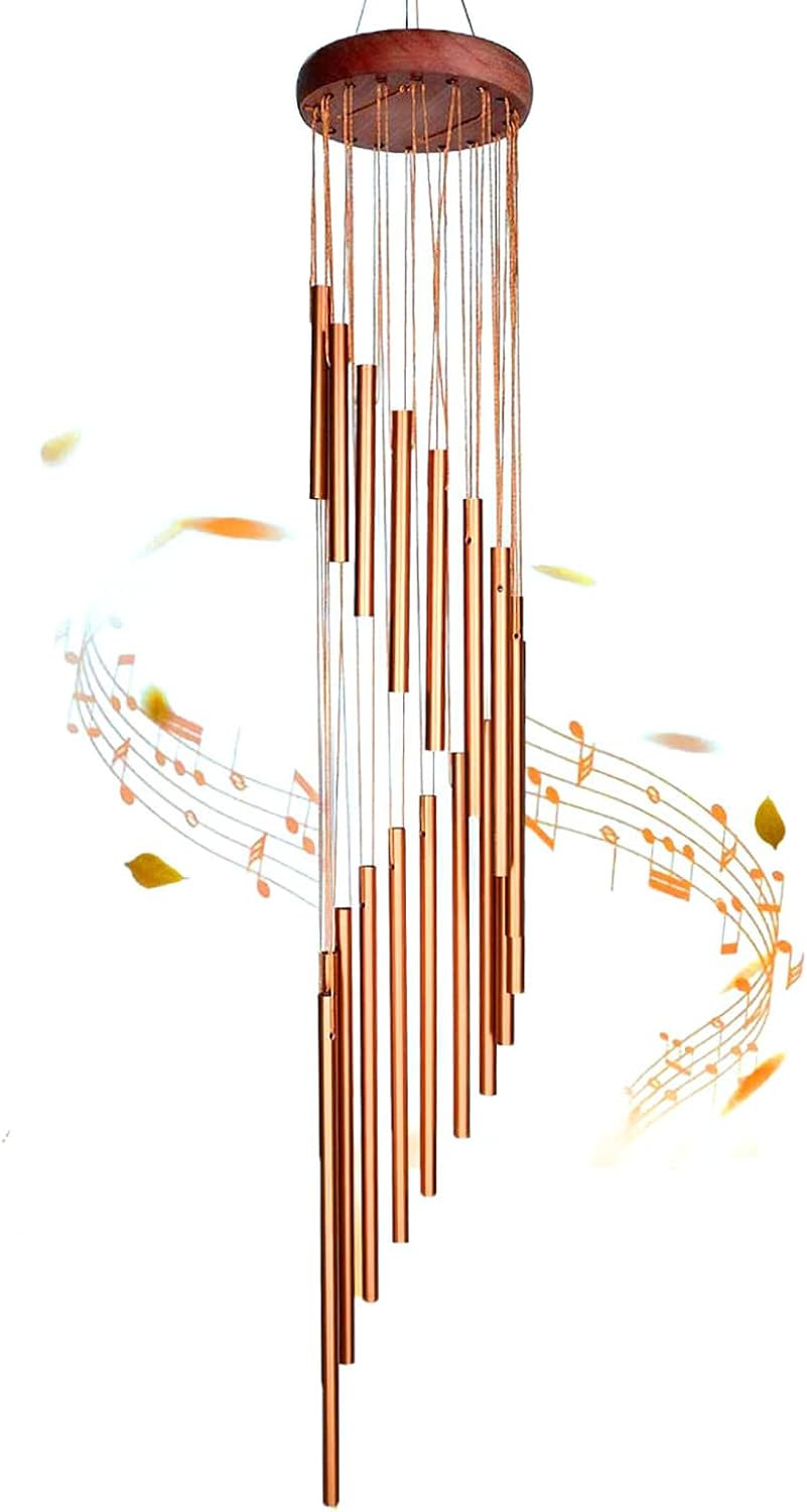 18 Tubes Wind Chimes,35" Garden Chimes No entanglement Creative rotating styling Handmade
