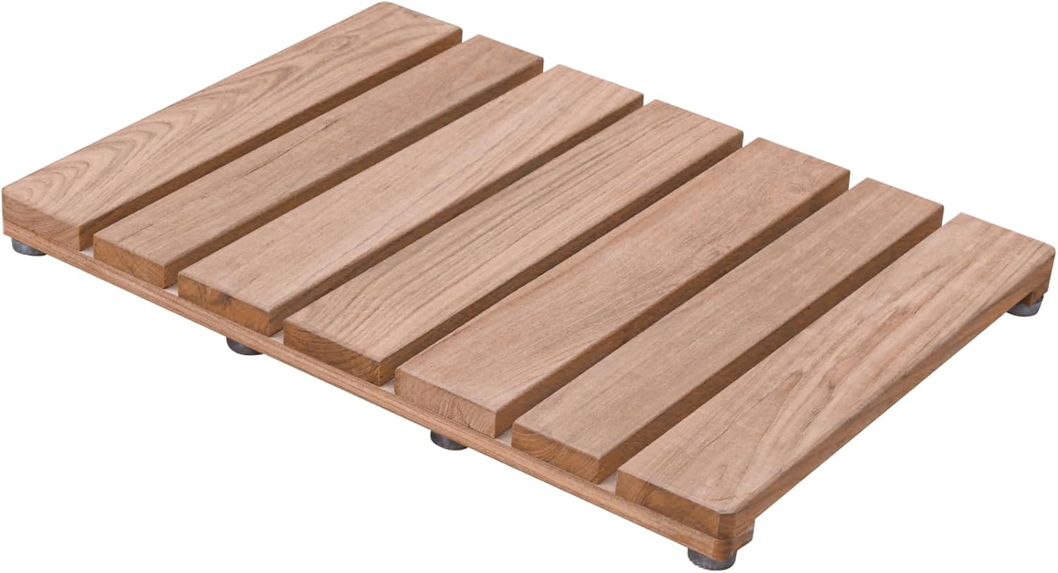 Amazon.com: SINOKF Teak Shower Mat & Bath Mat(24"x17"; 8LB) Luxury Non-Slip Wooden Bath Mats ...