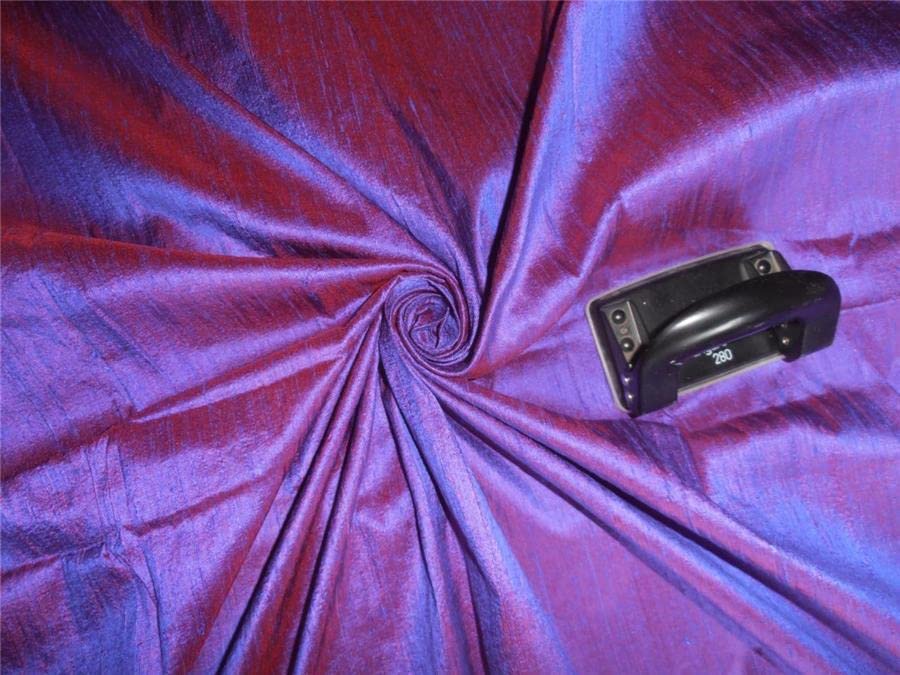 Soie Dupioni au mètre violette rouge, tissu 111,8 cm pour couture