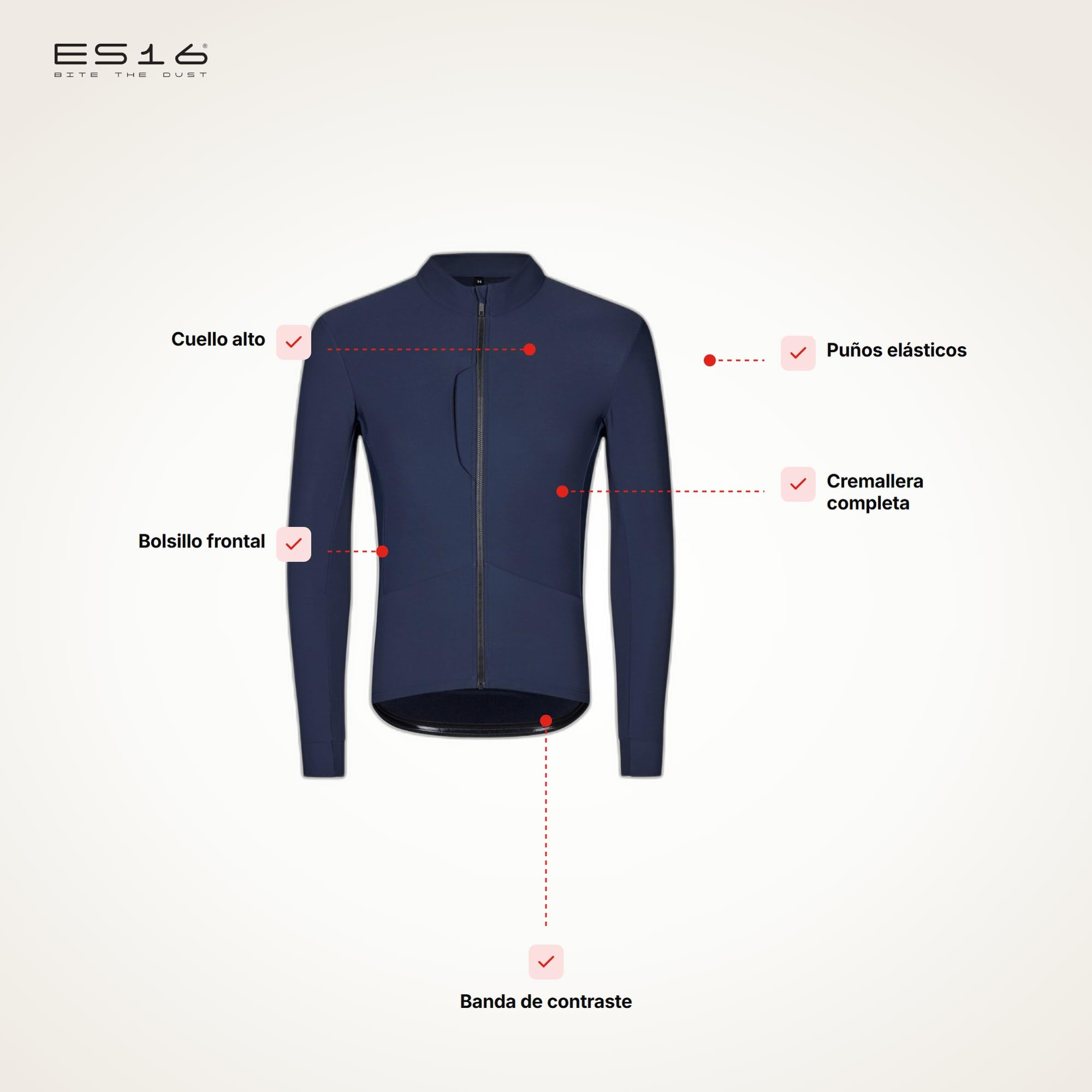 Cykelfleece Maillot Térmico Manga Larga Unisex – Cycling Fleece Premium para Días Frescos 5-15°C con Cremallera y Forro Polar