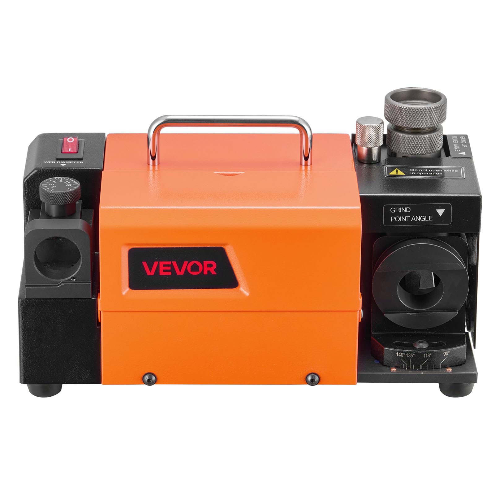 VEVOR Bohrerschleifgerät MR-13A, 3-15 mm, mit 95°-135° einstellbarem Spitzenwinkel, 4600 U/min Hochgeschwindigkeits-Nachschärfmaschine mit 13 Spannzangen & CBN-Schleifscheibe für Werkstätten & Garagen