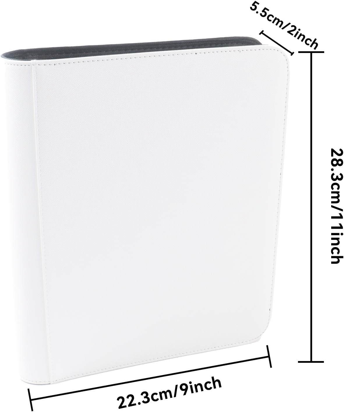 Klmnop Top loader Binder, Holds 128 Cards, 4-Pocket Double Sided Top Loader Trading Card Binder Album for 3"x4" Rigid Cards Trading or Sports Cards(White)