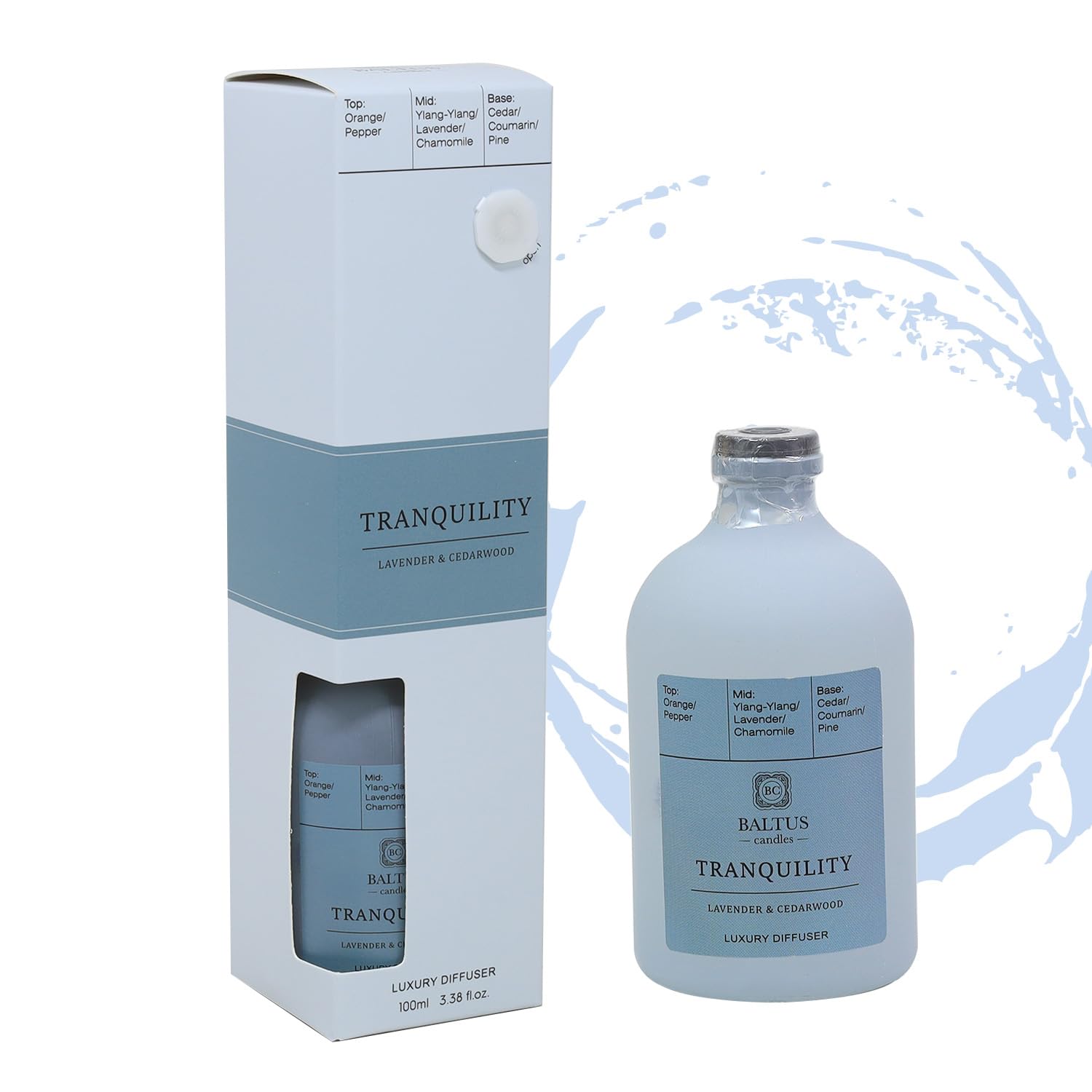 Reed Diffuser 100ml Apothecary Home Fragrance TRANQUILITY Lavender & Cedarwood