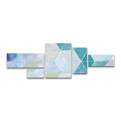 Trademark Fine Art 5 Piece Panel Set Art - Kathrine Lovell Disappearing Triangles Wall Art for Living Room