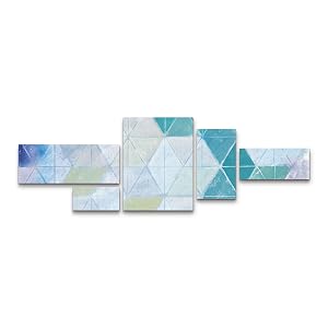 Trademark Fine Art 5 Piece Panel Set Art - Kathrine Lovell Disappearing Triangles Wall Art for Living Room