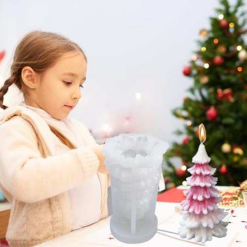 Miniatura 6 de 3 moldes para velas de árbol de Navidad, molde de silicona 3D para manualidades, molde de resina para árbol de pino de Navidad, molde de jabón para