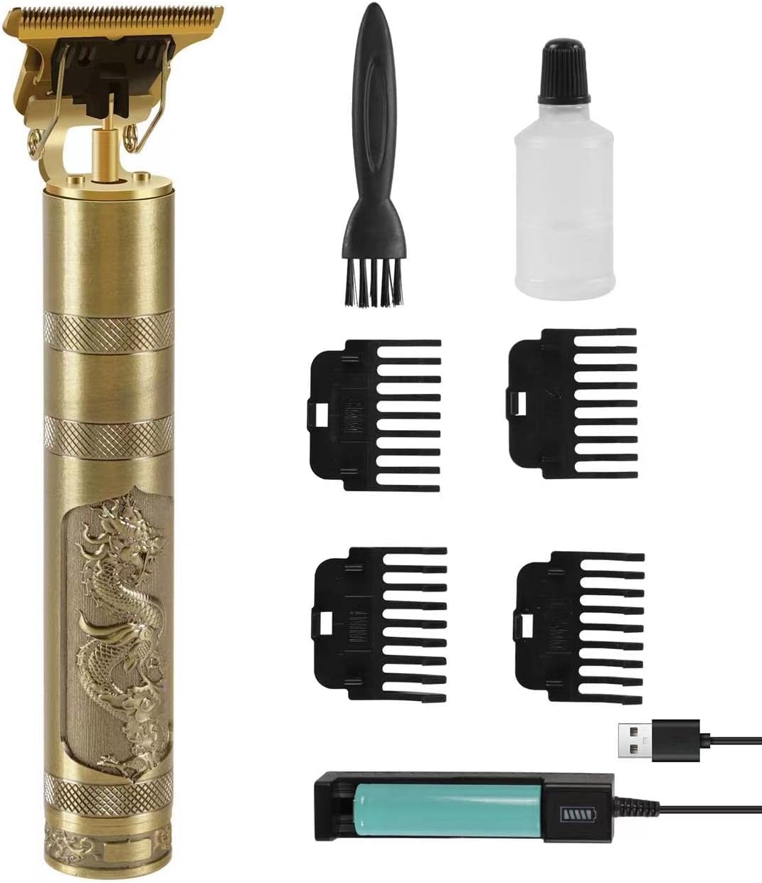 LONENESSL Hair Clippers Beard Trimmer for Men, Hair Trimmer,Electric Cordless Clippers, Zero Gapped T-Blade Trimmer USB Rechargeable Grooming Kit with 4 Guide Combs & Charging Base,Gift for Men