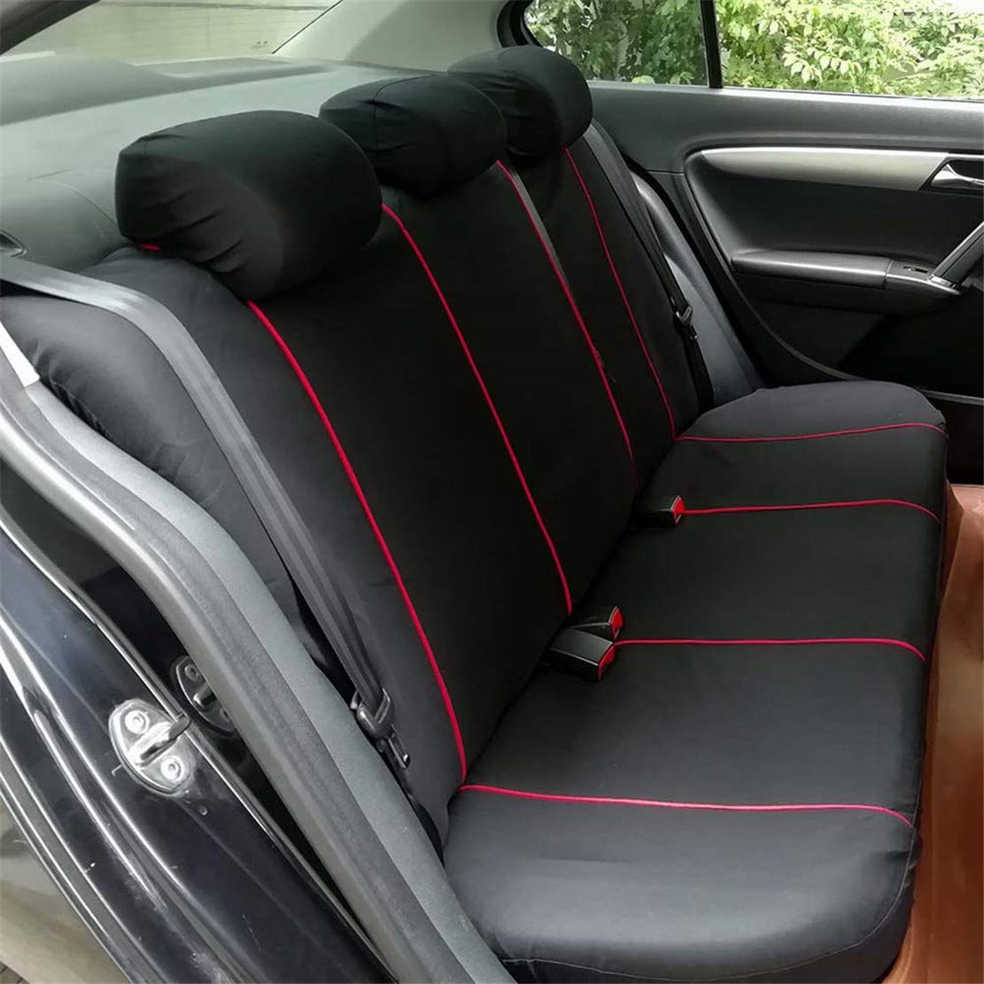 Housse de Siège Auto Universelle 5 et 7 places Coussins pour Siège Voiture,Auto Protecteur de Siège, Couvre Siège Voiture, Siège de Housse de Voiture,Bkack Rouge,2 * Places Avant + 3 * Places Arrière