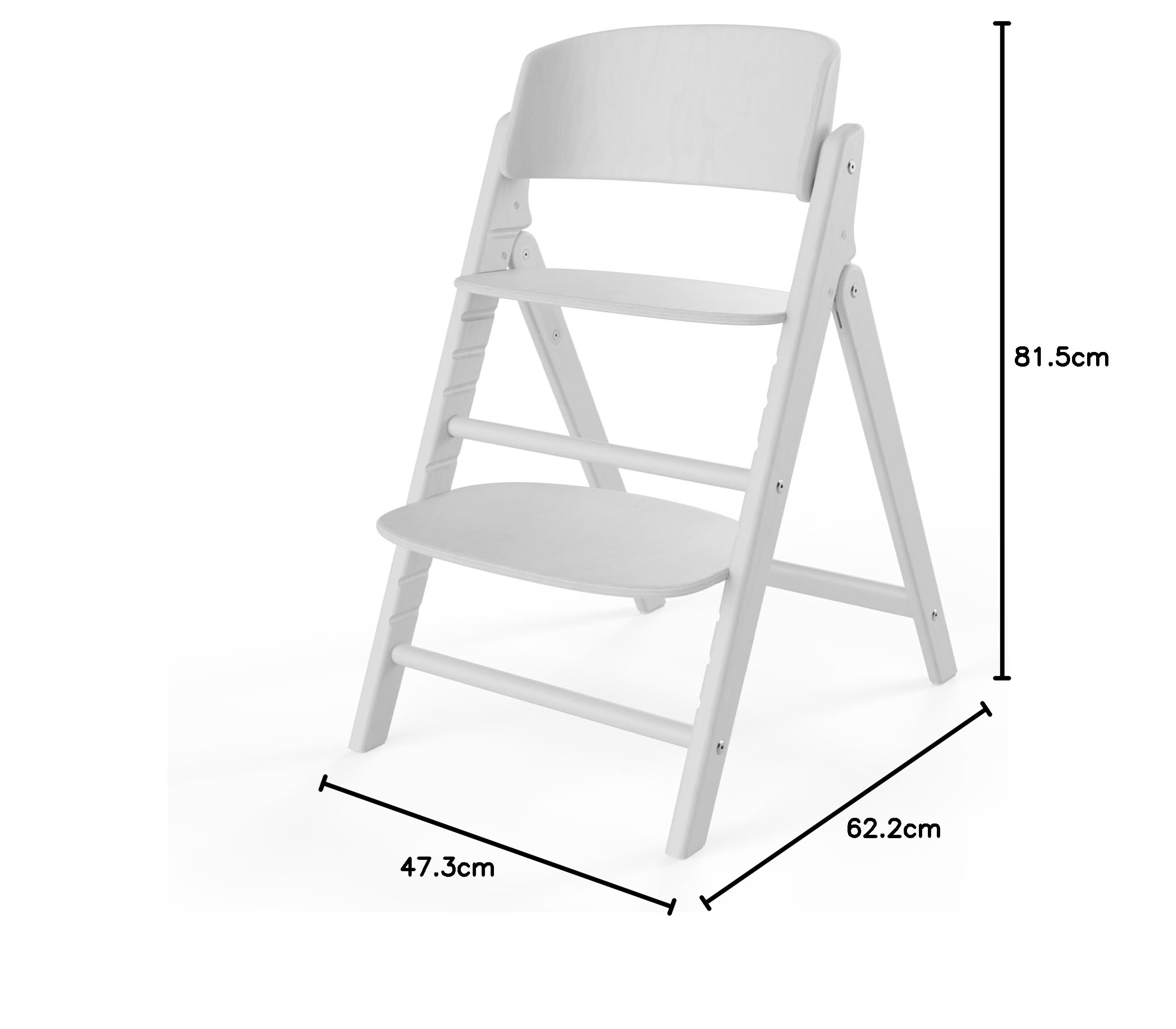 CYBEX Gold krzesełko do karmienia CLICK & FOLD, Rośnie razem z dzieckiem, 3-99 lat, Może być używane od urodzenia poprzez oddzielne nasadki, Drewno bukowe, All White