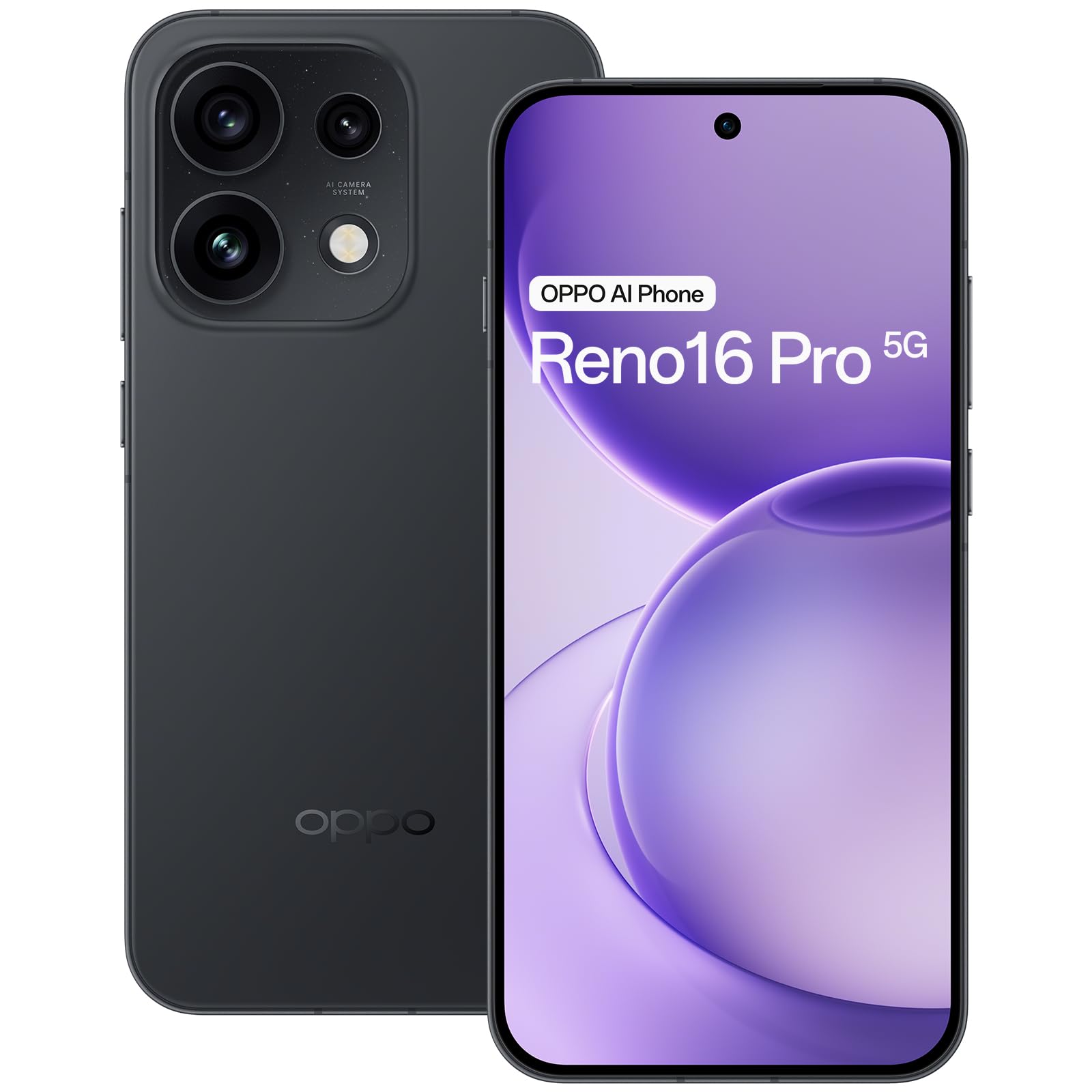 OPPO Reno16 Pro 5G, 200MP, 6,32" 144Hz, 6000mAh, 12+512GB, Starlight Black | Display AMOLED 6,32" 144Hz, 6000mAh, 80W SUPERVOOC, Dimensity 8550, IP69K, teleobiettivo 50MP JN5 3,5X (1/2,76")