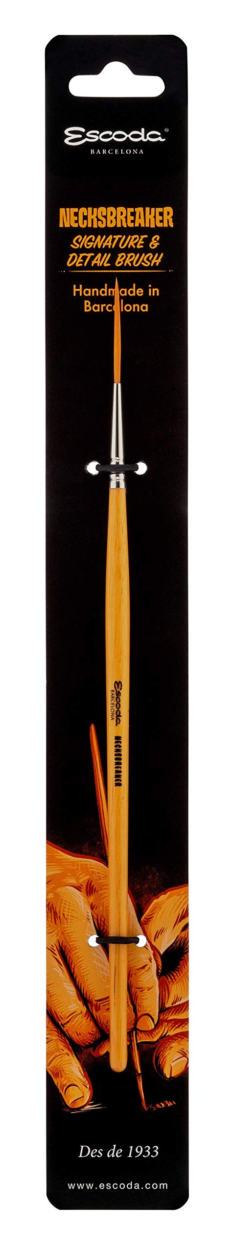 ESCODA Set 3 Pennelli Pinstriping - nº 8,4,1 Piatto Obliquo Curvo Tondo Punta Lunga Serie Necksbreacker Pinstriping Longliner Dettagli Professionale Fatto a Mano a Barcellona.