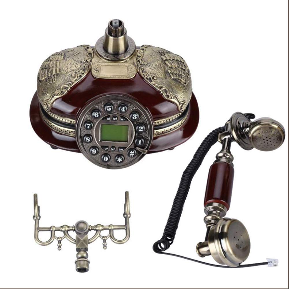 Telefon retro, zabytkowy telefon, staromodny telefon przewodowy z obsługą FSK i DTMF, identyfikacja dzwoniącego do salonu, sypialni, gabinetu, hotelu, 5500A, niebieski